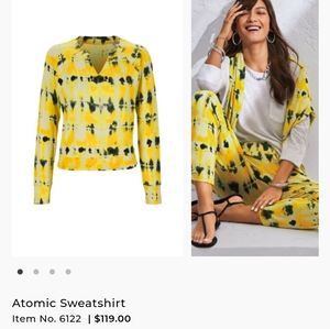 Cabi Clothing Yellow Tie-Dye Sweatshirt